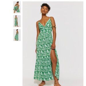 Kaylee Palm Print Maxi Dress (Size L)